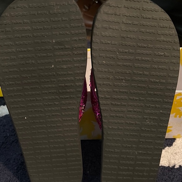 Yellow Box Pink and Black Sparkly Sandals - Picture 3 of 4